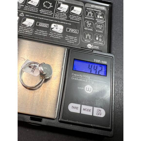 NEW Chatoyant aquamarine sterling silver ring size 8 - Picture 15 of 15